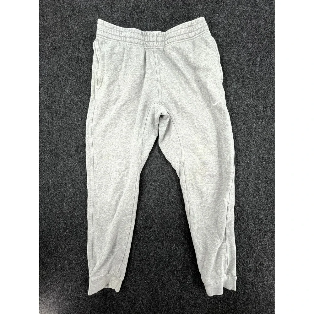 Nike Athletic Sweatpants Mens Large Gray Fleece Swoosh Elastic Waist Tapered Leg